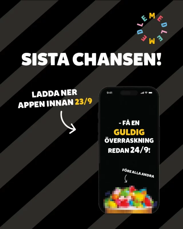 Vill du få en guldig överraskning? Då är det sista chansen nu⭐ Ladda ner appen idag och få din överraskning 24/9📱 Självklart får du som redan har appen även ta del av överraskningen❤️

#hemmakväll #sverigesbästalösgodis?!