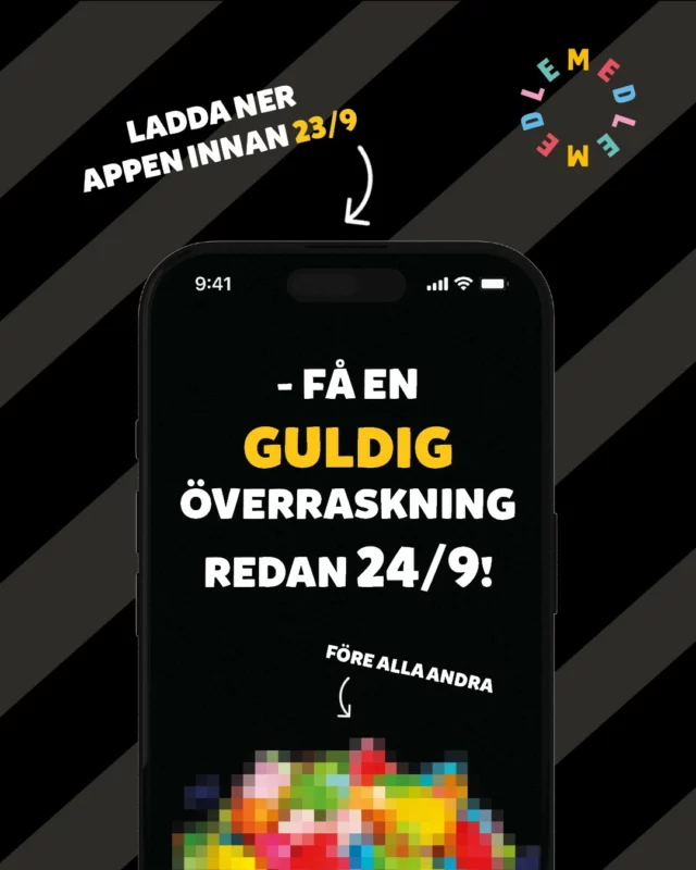 Visst har du appen? 📱Om inte, passa på att ladda ner den innan 23/9. Den 24/9 avslöjar vi en guldig överraskning 💛 …och alla som har appen får ta del av den före alla andra! ⭐

Vad tror du att det kan vara? 😍
Lägg din bästa gissning i kommentarerna 👇

#hemmakväll #sverigesbästalösgodis?!